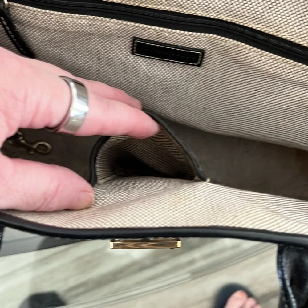 🖤🩶VINTAGE DOONEY & BOURKE PURSE 14Wx9.5L GREY & BLACK GREAT CONDITION! - Picture 6 of 13